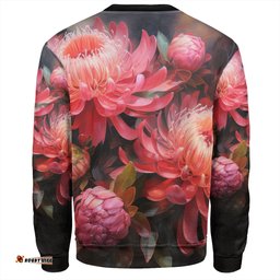 Amazing Aussie Australia Waratah Waratah Oil Painting Abstract Ver1 Sweatshirt
