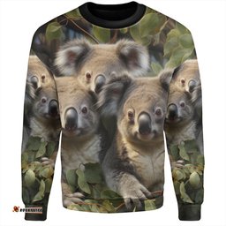 Amazing Aussie Australia Koala Three Koalas with Gum Trees Ver1 Sweatshirt