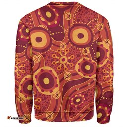 Amazing Aussie Australia Aboriginal Red Aboriginal Dot Art Inspired Sweatshirt