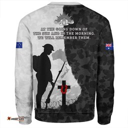 Amazing Aussie Australia Anzac Day Lest We Forget Black Grunge Style Sweatshirt