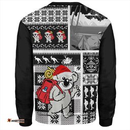 Amazing Aussie Australia Koala Wonderland Christmas Black Sweatshirt