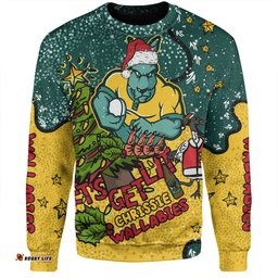 Amazing Aussie Australia Wallabies Christmas Custom Let's Get Lit Chrisse Pressie Sweatshirt