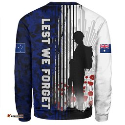 Amazing Aussie Australia Spirit Of Remembrance Day Lest We Forget Blue Sweatshirt