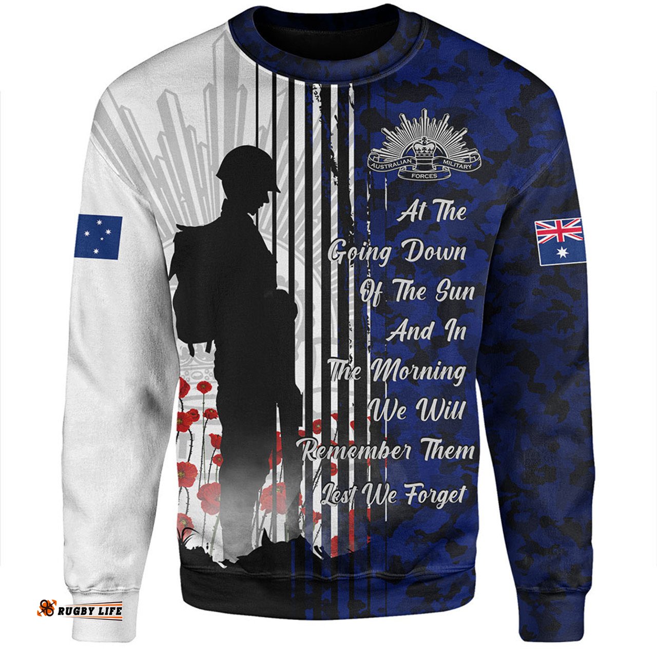 Amazing Aussie Australia Spirit Of Remembrance Day Lest We Forget Blue Sweatshirt