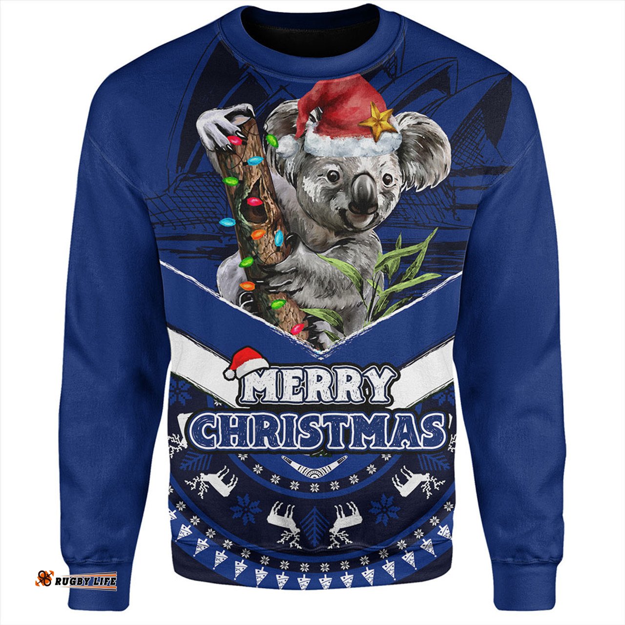 Amazing Aussie Australia Holiday Koala Merry Christmas Blue Sweatshirt