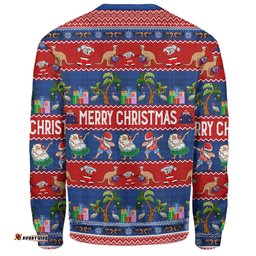 Amazing Aussie Australia Christmas Custom Tropical Ugly Xmas Santa Dapping And Dancing Sweatshirt