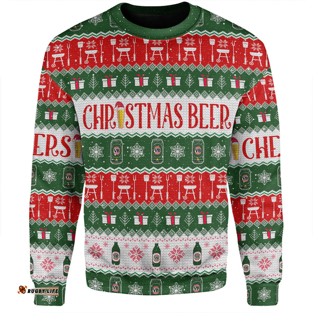 Amazing Aussie Australia Christmas Custom Ugly Christmas Beer Sweatshirt