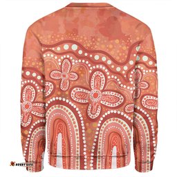 Amazing Aussie Australia Aboriginal Dot painting illustration in Aboriginal style Orange Sweatshirt