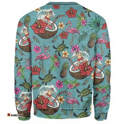 Amazing Aussie Australia Christmas Surfing Funny Santa Surfing Colorful Seamless Pattern Sweatshirt