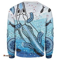Amazing Aussie Australia Crocodile Aboriginal Dot Artwork With Crocodile Sweatshirt