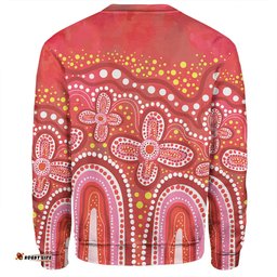 Amazing Aussie Australia Aboriginal Dot painting illustration in Aboriginal style Red Sweatshirt