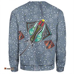 Amazing Aussie Australia Aboriginal Stingray Art In Aboriginal Dot Style Inspired Sweatshirt