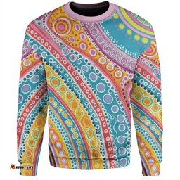 Amazing Aussie Australia Aboriginal Australian Indigenous Aboriginal Art Vivid Pastel Colours Ver 2 Sweatshirt