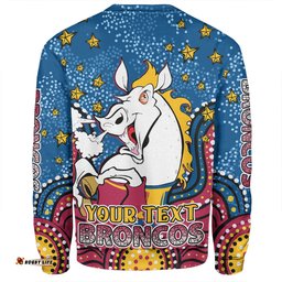 Amazing Aussie Brisbane Broncos Custom Custom With Aboriginal Inspired Style Of Dot Painting Patterns  Sweatshirt