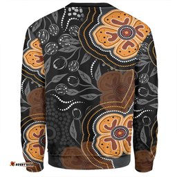 Amazing Aussie Australia Aboriginal Aboriginal Dot Art With Bush Flowers Sweatshirt