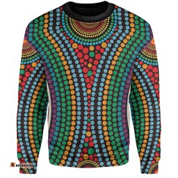 Amazing Aussie Australia Dot Painting Inspired Aboriginal Dot Color In The Aboriginal Style Sweatshirt