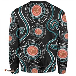 Amazing Aussie Australia Dot Painting Inspired Aboriginal Aboriginal Green Dot Patterns Art Painting Sweatshirt