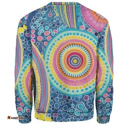 Amazing Aussie Australia Aboriginal Dots Pattern And Vivid Pastel Colours Sweatshirt