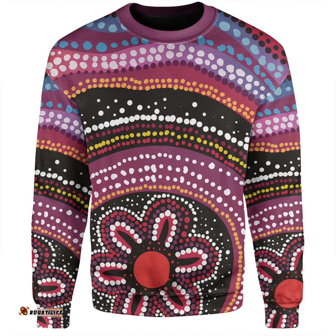Amazing Aussie Australia Dot Painting Inspired Aboriginal Aboriginal Color Dot Inspired Sweatshirt