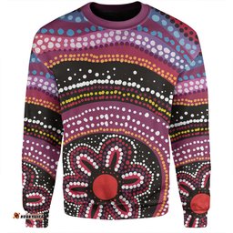 Amazing Aussie Australia Dot Painting Inspired Aboriginal Aboriginal Color Dot Inspired Sweatshirt