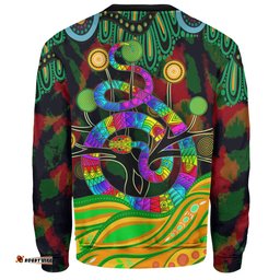 Amazing Aussie Australia Australia Rainbow Snake And Tree Aboriginal Style Sweatshirt