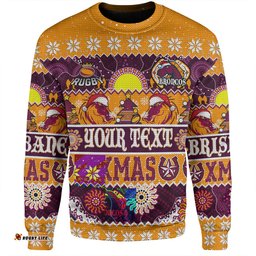 Amazing Aussie Brisbane Broncos Christmas Aboriginal Custom Indigenous Knitted Ugly Xmas Style Sweatshirt