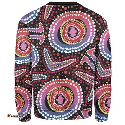 Amazing Aussie Australia Dot Painting Inspired Aboriginal Boomerang From Aboriginal Art Sweatshirt