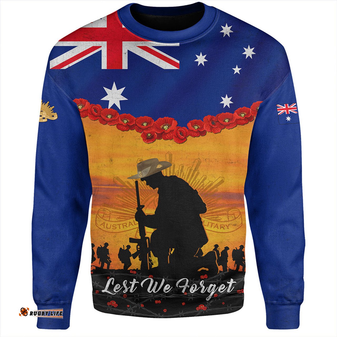 Amazing Aussie Australia Anzac Day Lest We Forget Honoring The Anzac Spirit Orange Sweatshirt