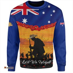 Amazing Aussie Australia Anzac Day Lest We Forget Honoring The Anzac Spirit Orange Sweatshirt