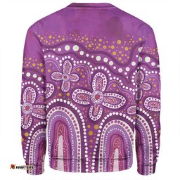 Amazing Aussie Australia Aboriginal Dot painting illustration in Aboriginal style Pink Sweatshirt