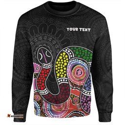 Amazing Aussie Australia Rainbow Serpent Aboriginal Custom Dreamtime Rainbow Serpent Featuring Dot Style Sweatshirt