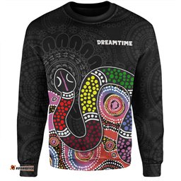 Amazing Aussie Australia Rainbow Serpent Aboriginal Custom Dreamtime Rainbow Serpent Featuring Dot Style Sweatshirt