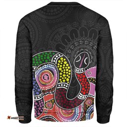 Amazing Aussie Australia Rainbow Serpent Aboriginal Custom Dreamtime Rainbow Serpent Featuring Dot Style Sweatshirt