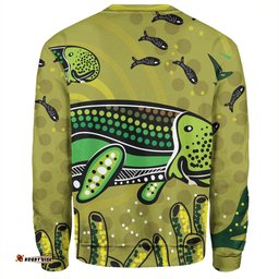 Amazing Aussie Australia Aboriginal Mother And Baby Dugong Aboriginal Art Sweatshirt