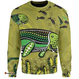 Amazing Aussie Australia Aboriginal Mother And Baby Dugong Aboriginal Art Sweatshirt
