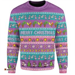 Amazing Aussie Australia Christmas Custom Aussie Christmas Flamingo Summer Vibes Purple Sweatshirt