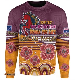 Amazing Aussie Brisbane Broncos Anzac Custom Anzac Day Bronxnation for Life Sweatshirt