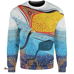 Amazing Aussie Australia Aboriginal Stingray Aboriginal Art Sweatshirt