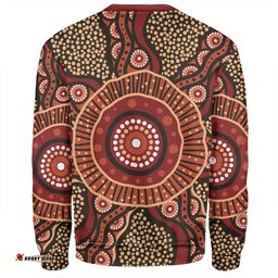 Amazing Aussie Australia Aboriginal Brown Aboriginal Style Dot Painting Sweatshirt