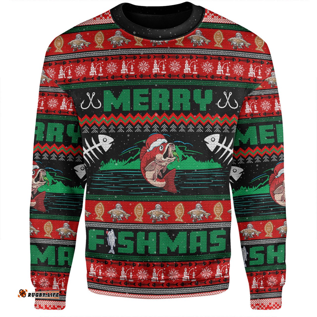 Amazing Aussie Australia Christmas Fishing Custom Merry Ugly Fishmas Sweatshirt