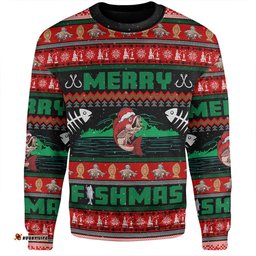 Amazing Aussie Australia Christmas Fishing Custom Merry Ugly Fishmas Sweatshirt