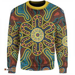 Amazing Aussie Australia Dot Painting Inspired Aboriginal Aboriginal Dot Art Color Inspired Sweatshirt