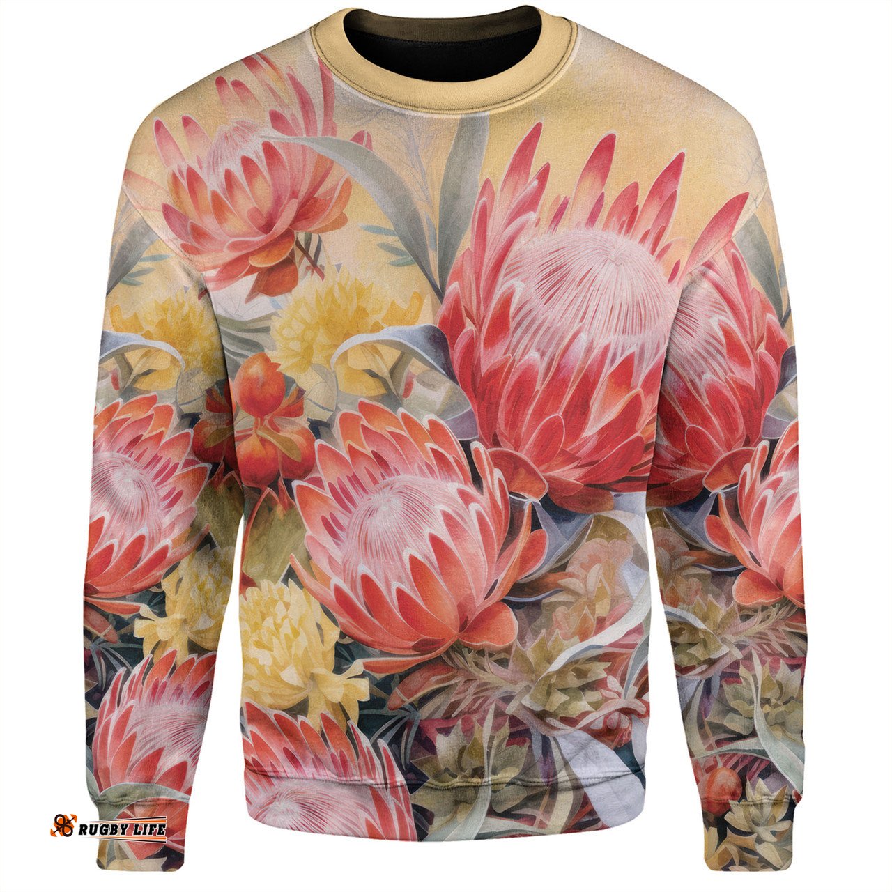 Amazing Aussie Australia Waratah Yellow Orange Waratah Flowers Art Sweatshirt