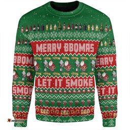 Amazing Aussie Australia Christmas Custom Merry BBQMax Let It Smoke Sweatshirt