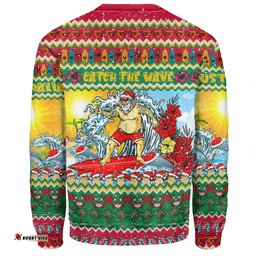 Amazing Aussie Australia Christmas Custom Surfing Santa Sweatshirt