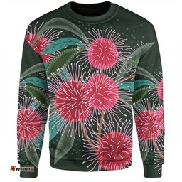 Amazing Aussie Australia Aboriginal Australian Hakea Flowers Painting In Aboriginal Style Sweatshirt