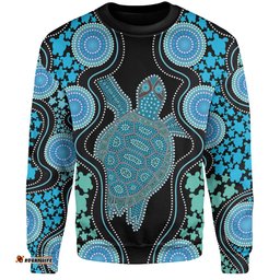 Amazing Aussie Australia Aboriginal Art Color Turtle Inspired Sweatshirt
