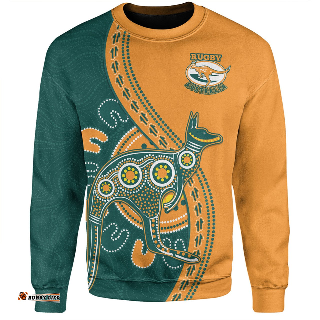 Amazing Aussie Australia Wallabies Custom Go Wallabies Aboriginal Inspired Jersey Orange Sweatshirt