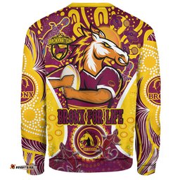 Amazing Aussie Brisbane Broncos Custom Go Mighty Broncos Indigenous Art Personalised Player Name And Number Sweatshirt