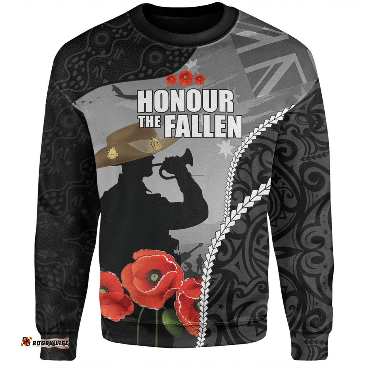 Amazing Aussie Australia Anzac Day Custom Australia And New Zealand Warriors Honour The Fallen Lest We Forget Sweatshirt